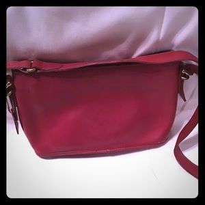 Coach red leather classic handbag